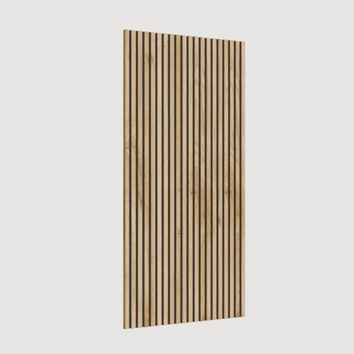 Mobile ingresso sospeso consolle 125x240h cm pannello cannettato tortora rovere chiaro Sunset Decor 1007
