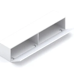 Mobile ingresso sospeso consolle 138x240h cm pannello cannettato bianco lucido rovere chiaro Sunset Decor 1008