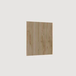Mobile ingresso sospeso consolle 138x240h cm pannello cannettato bianco lucido rovere chiaro Sunset Decor 1008