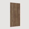 Mobile ingresso sospeso consolle 138x240h cm pannello cannettato grigio scuro rovere scuro Sunset Decor 1009