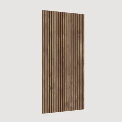 Mobile ingresso sospeso consolle 138x240h cm pannello cannettato grigio scuro rovere scuro Sunset Decor 1009
