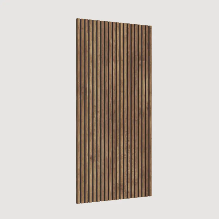 Mobile ingresso sospeso consolle 207x240h cm pannello cannettato beige marrone rovere scuro Sunset Decor 1010