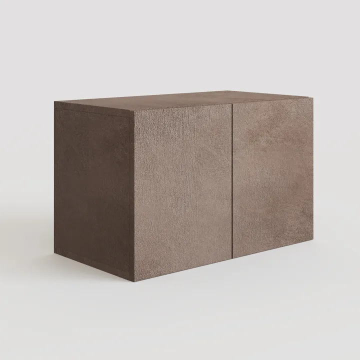 Mobile ingresso sospeso consolle 207x240h cm pannello cannettato beige marrone rovere scuro Sunset Decor 1010