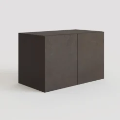 Mobile ingresso sospeso consolle 138x240h cm pannello cannettato ossido rovere scuro Sunset Decor 1019