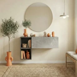 Mobile ingresso sospeso 97x56h cm antracite ossido nero Sunset 1001