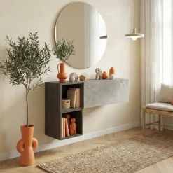 Mobile ingresso sospeso 97x56h cm antracite ossido nero Sunset 1001