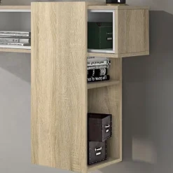 Mobile ingresso sospeso 100x185h cm con specchio bianco rovere Rich Gihome®