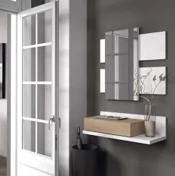 Mobile ingresso sospeso 75x140h cm con specchio bianco rovere Amy Gihome®