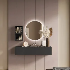Mobile ingresso sospeso 138x140h cm 1 anta 2 cubotti ossido nero Sunset 57