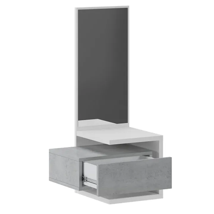 Mobile ingresso sospeso 43x90h cm bianco frassinato e cemento Cliff