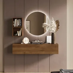 Mobile ingresso sospeso 138x140h cm 1 anta 2 cubotti rovere scuro Sunset 57