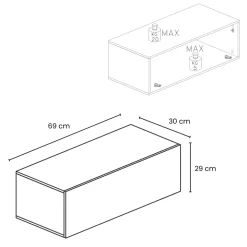 Mobile ingresso sospeso 97x56h cm tortora rovere scuro Sunset 1001
