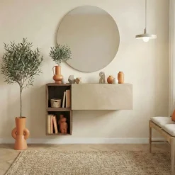 Mobile ingresso sospeso 97x56h cm tortora rovere scuro Sunset 1001