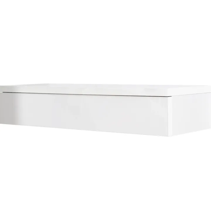 Mobile ingresso sospeso 100x20h cm con cassetto bianco Magnolia
