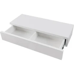 Mobile ingresso sospeso 100x20h cm con cassetto bianco Magnolia