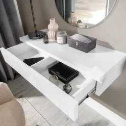 Mobile ingresso sospeso 100x20h cm con cassetto bianco Magnolia