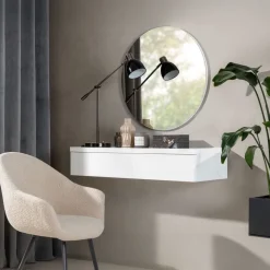 Mobile ingresso sospeso 100x20h cm con cassetto bianco Magnolia