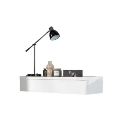 Mobile ingresso sospeso 100x20h cm con cassetto bianco Magnolia