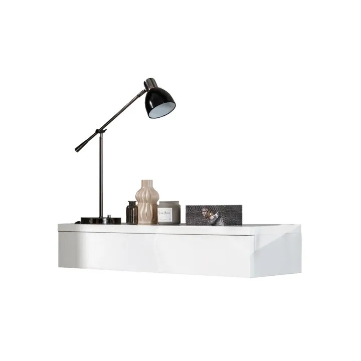 Mobile ingresso sospeso 100x20h cm con cassetto bianco Magnolia