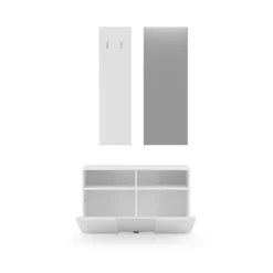 Mobile ingresso 91x190h cm 1 anta con appendiabiti da parete e specchio bianco lucido Obsession