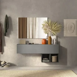 Mobile ingresso 138x88h cm 1 anta 2 cubi grigio scuro antracite Sunset 55