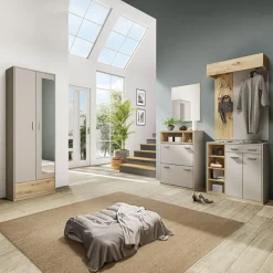 Mobile ingresso 80x83h cm 2 ante 1 cassetto rovere rovere naturale beige satinato Kenya