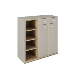 Mobile ingresso 80x83h cm 2 ante 1 cassetto rovere rovere naturale beige satinato Kenya
