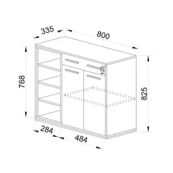 Mobile ingresso 80x83h cm 2 ante 1 cassetto rovere rovere naturale beige satinato Kenya