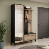 Mobile ingresso 135x197h cm appendiabiti quercia nero Becca