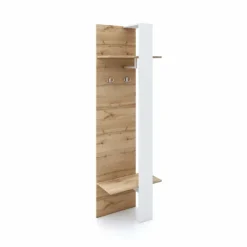 Mobile ingresso 56x183h cm appendiabiti con mensole rovere bianco Catania