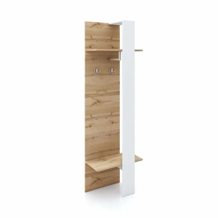 Mobile ingresso 56x183h cm appendiabiti con mensole rovere bianco Catania