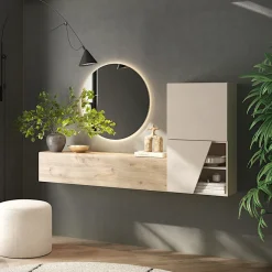 Mobile ingresso 193x180h cm beige rovere chiaro Sunset 101