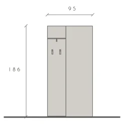 Mobile ingresso 95x186h cm bianco lucido Sunset 110