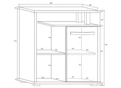 Mobile ingresso 80x95h cm bianco opaco nero lucido Lexy