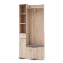 Mobile ingresso 90x203h cm con appendiabiti rovere sonoma California 1 Gihome®