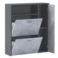 Mobile ingresso 92x94h cm con scarpiera grafite cemento Mars