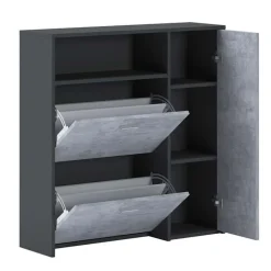 Mobile ingresso 92x94h cm con scarpiera grafite cemento Mars