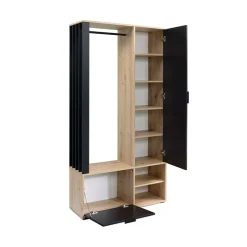 Mobile ingresso 100x190h cm con specchio rovere nero Umea