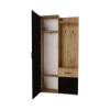 Mobile ingresso 97x195h cm con specchio 1 cassetto 2 ante rovere nero Assen
