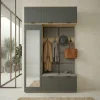 Mobile ingresso 135x231h cm con specchio rovere grafite Arat