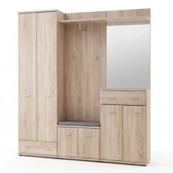 Mobile ingresso 180x203h cm con specchio e appendiabiti rovere sonoma California 3 Gihome®