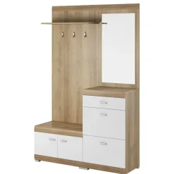 Mobile ingresso 135x197h cm con specchio bianco rovere Mare Gihome®