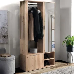 Mobile ingresso 100x190h cm con specchio rovere Umea