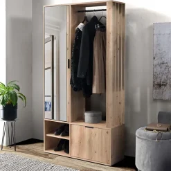 Mobile ingresso 100x190h cm con specchio rovere Umea