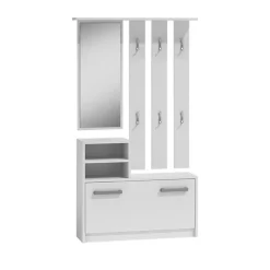 Mobile ingresso 85x180h cm con specchio scarpiera bianco Bergen