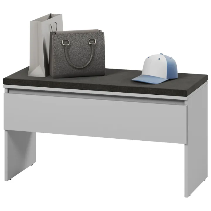 Mobile ingresso 300x200h cm con specchio appendiabiti armadio grigio Accent