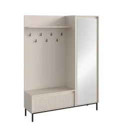 Mobile ingresso 135x180h cm con specchio design cannettato beige cashmere Strike