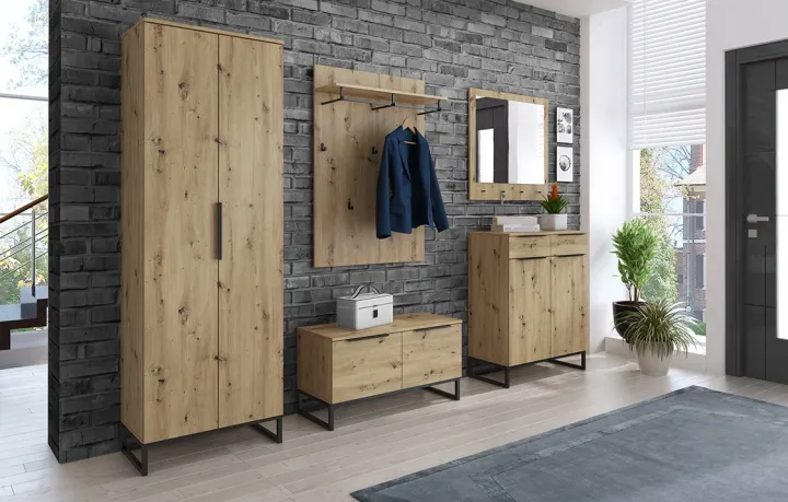 Mobile ingresso 98x200h cm design moderno rovere Rustic