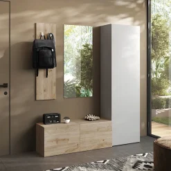 Mobile ingresso 165x186h cm grigio chiaro rovere chiaro Sunset 112