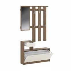 Mobile ingresso 100x190h cm moderno noce bianco spatolato Thomas